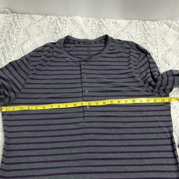 Lululemon Striped Mens 4 button Henley long sleeve XL - Picture 5 of 7